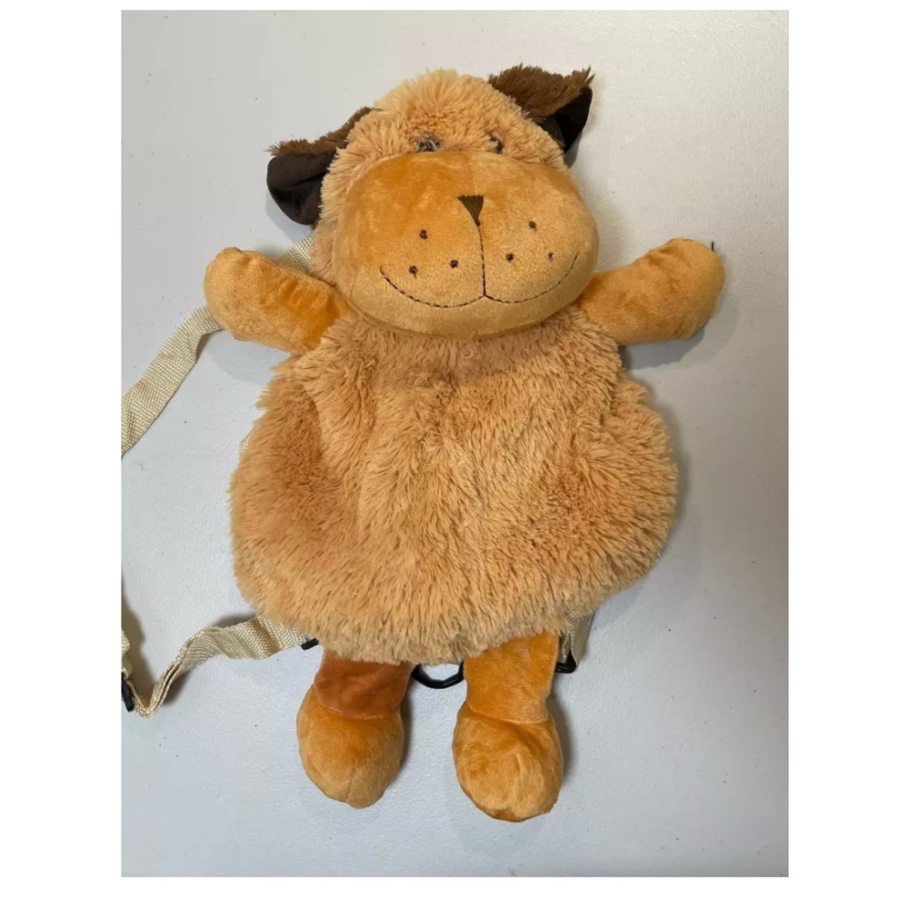 Kids dog soft plush animal backpack with detachable leash